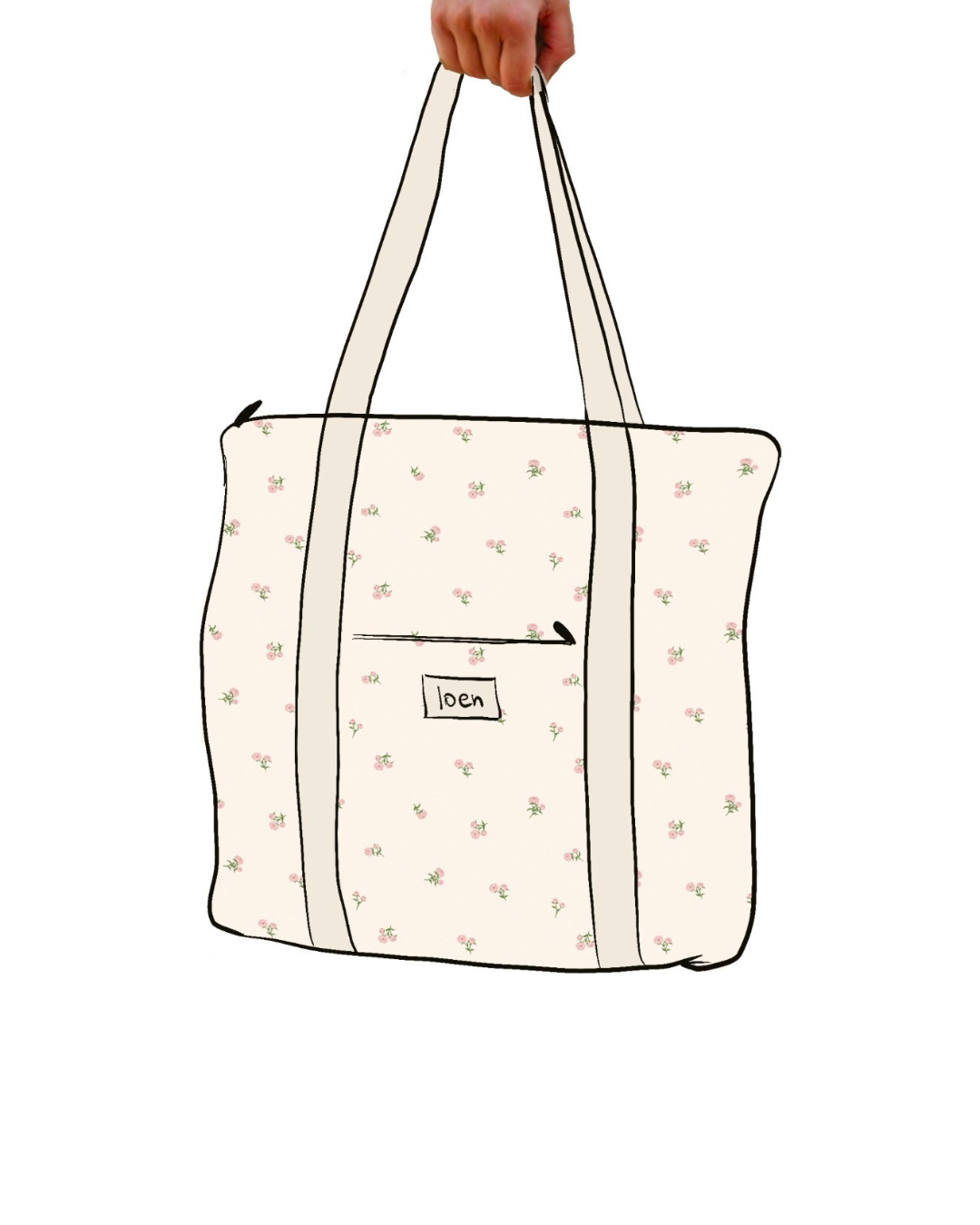 PREVENTA Bolso Esencial – Peonias Beige