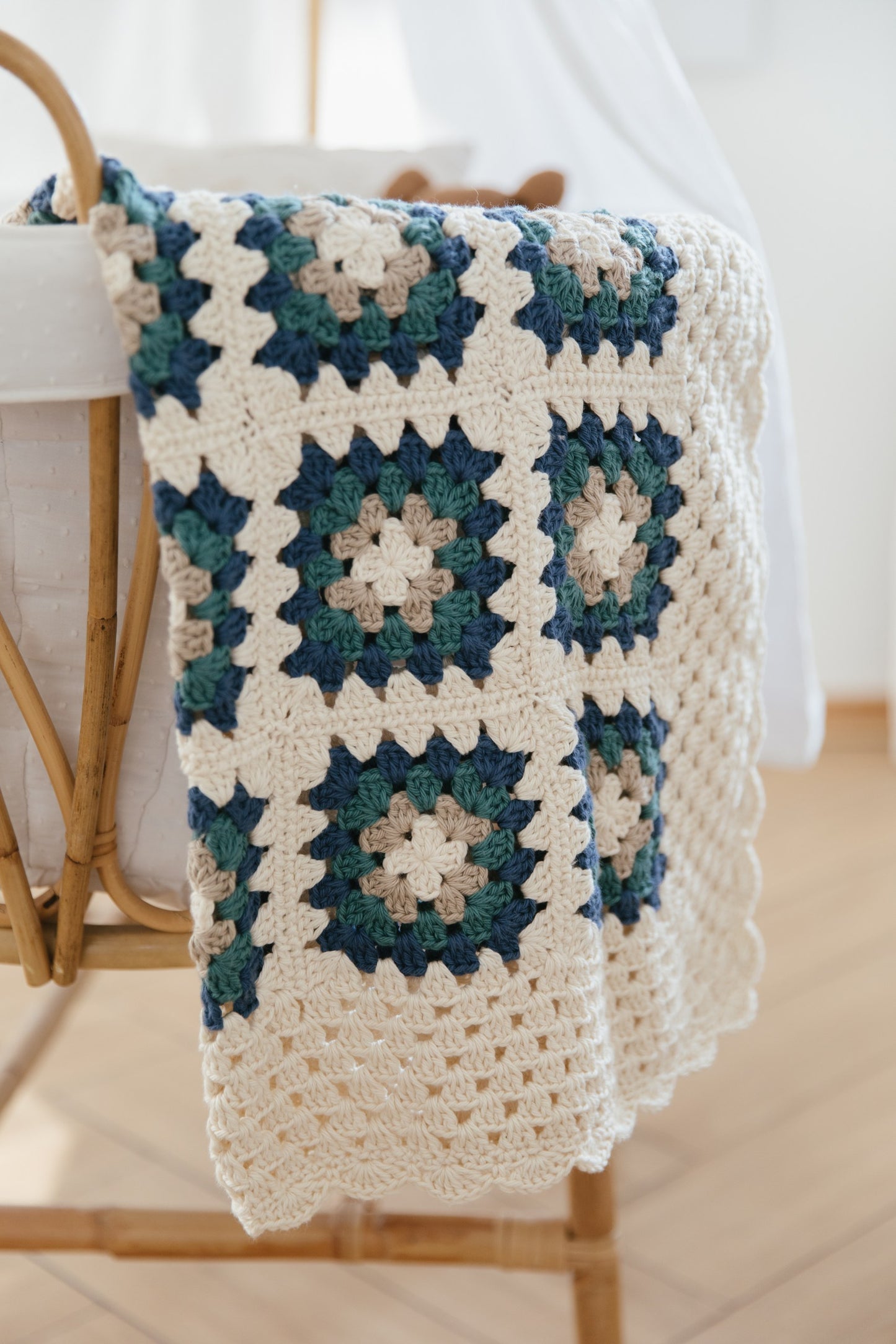 Manta de Crochet – Pima Azul