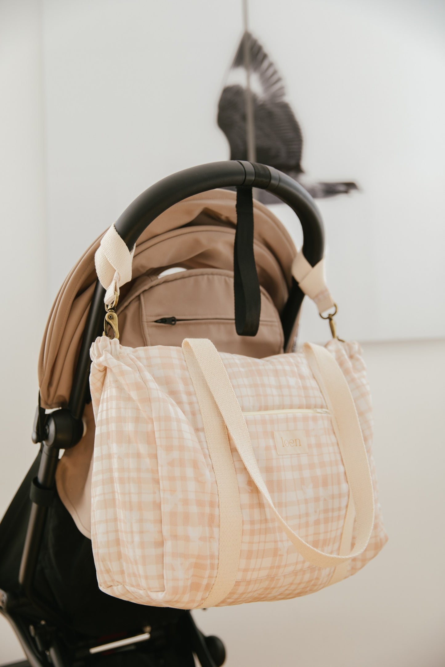Bolso Esencial – Vichy Golondrina Beige