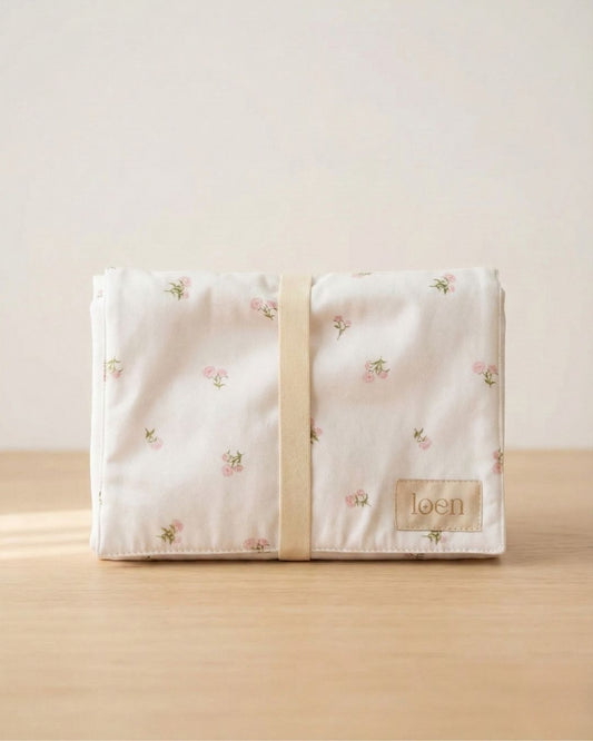 Mudador Portátil – Peonias Beige