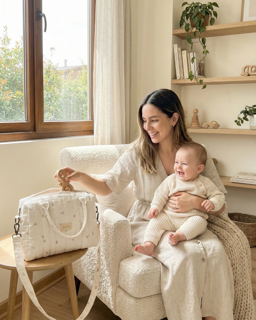 Bolso Alma - Peonias Beige