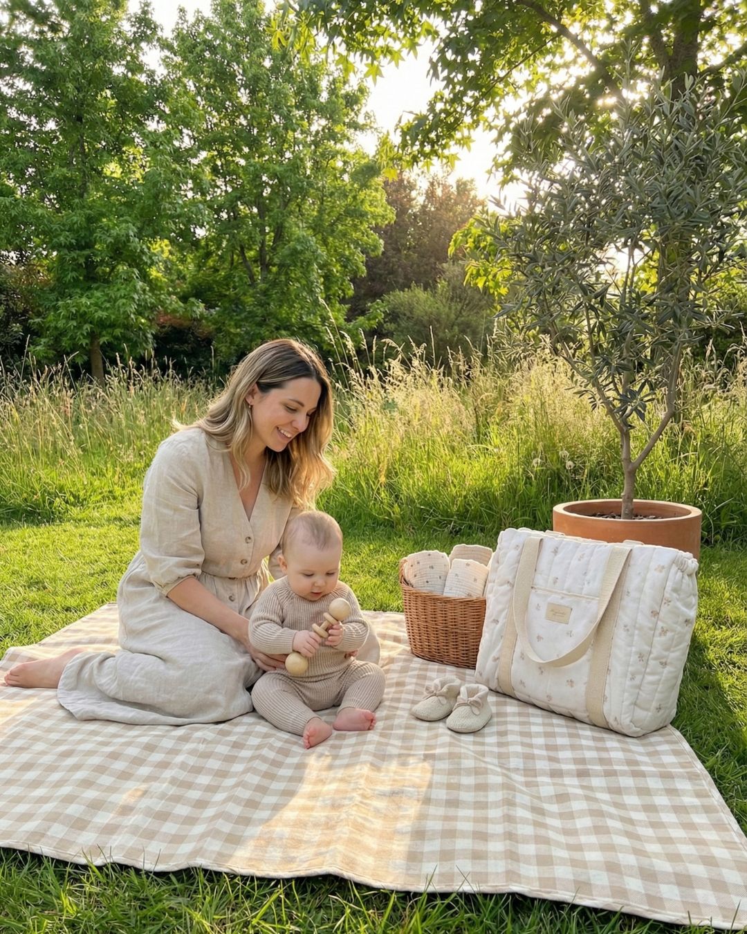 Bolso Esencial – Peonias Beige