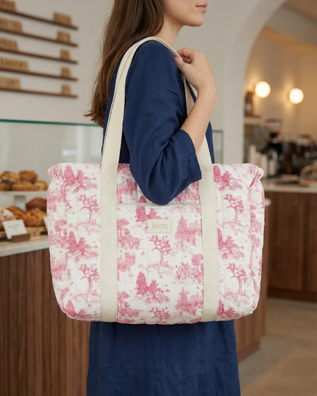 Bolso Esencial – Toile Rosa